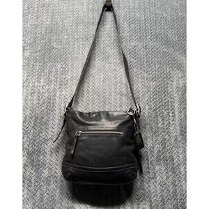 Coach Black Leather Crossbody Shoulder Bag 1415 VTG Y2K Tassel Silver Hardware